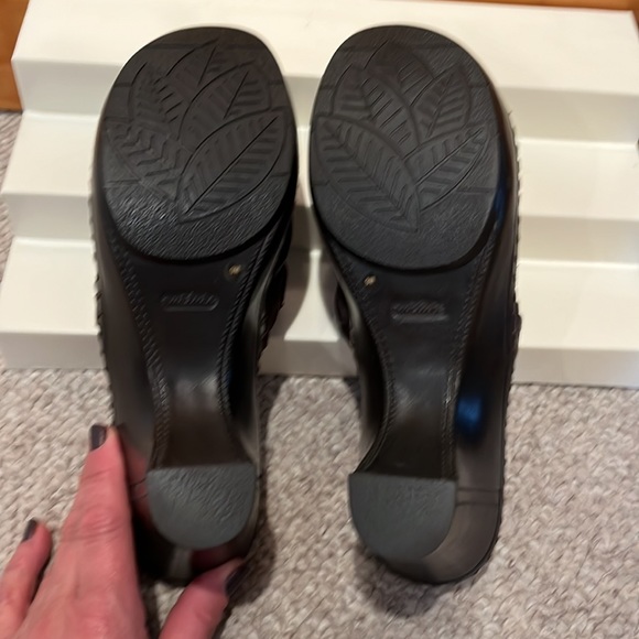 Nurture Suede Braided Leather Slip On Clog - Dark Brown - Women Size 9 - Picture 4 of 8